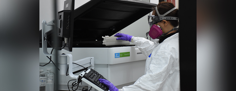 In-photo: Dianne Dasmariñas, Laguna Water Laboratory Analyst, demonstrates how to load sample in the Alpha-Beta Radioactivity Determination equipment used for Radiological Analysis for Drinking Water.